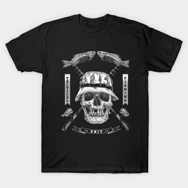 TACTICAL FISHING UNIT T-Shirt by skowl